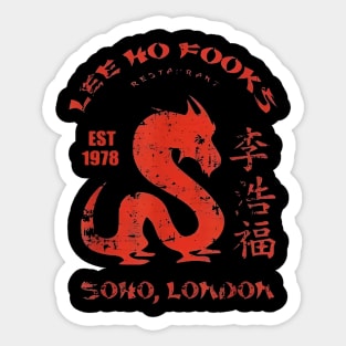 Lee Ho Fooks Funny Dragon Vintage Sticker